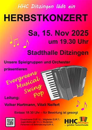 Herbstkonzert am 15.11.2025 in der Stadthalle Ditzingen