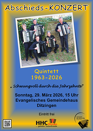 Einladung zum Abschiedskonzert des Quintetts
